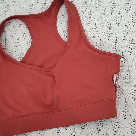 Women's Burnt Orange Cutout Sports Top - Picture 7 of 7